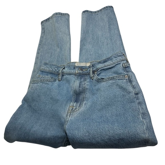 Everlane Med Wash High Waisted Cheeky Cropped Jeans Sz 24 - Picture 5 of 11
